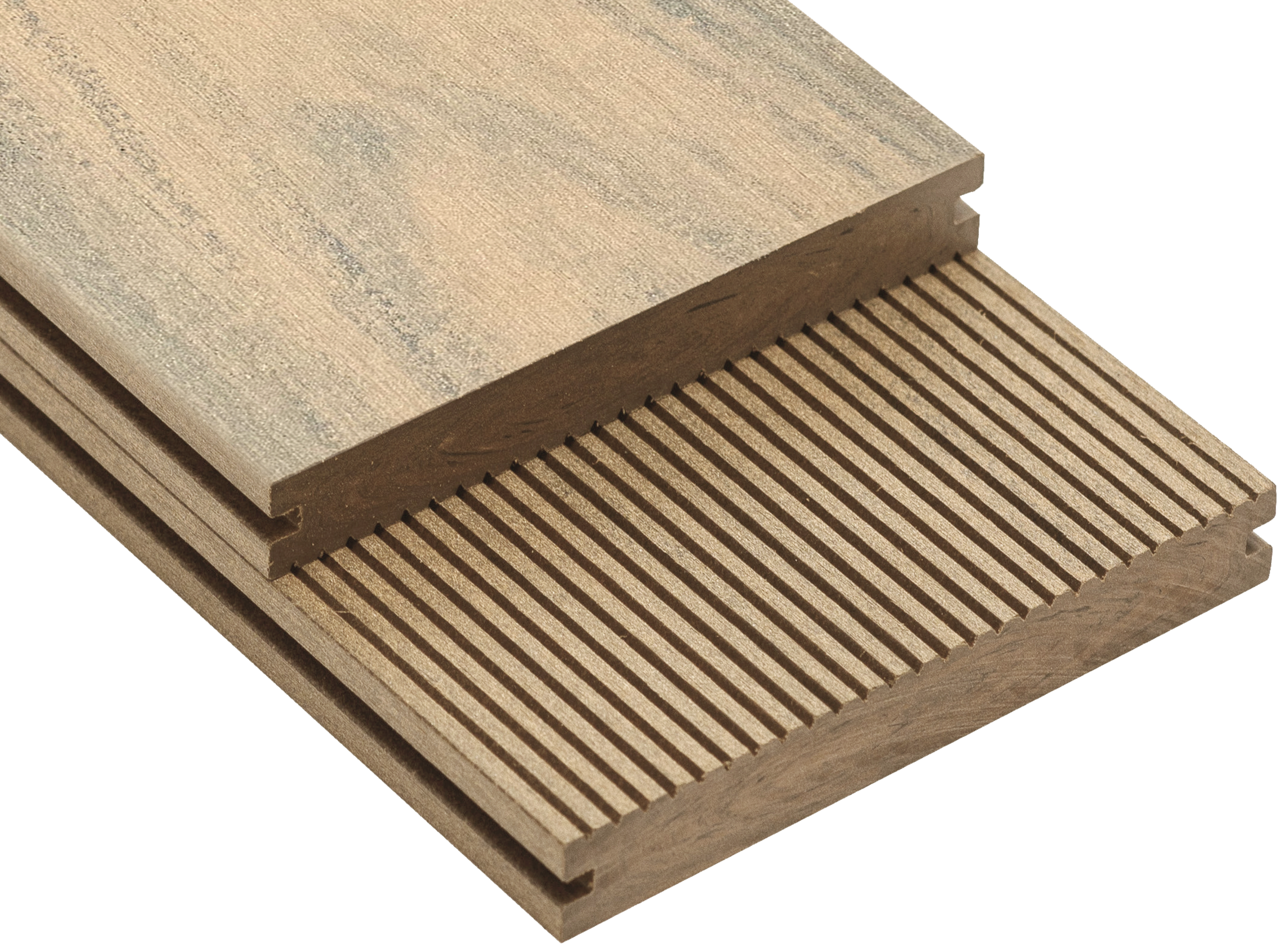 Texture of the surface of a decking board Bruggan Multicolor Sand