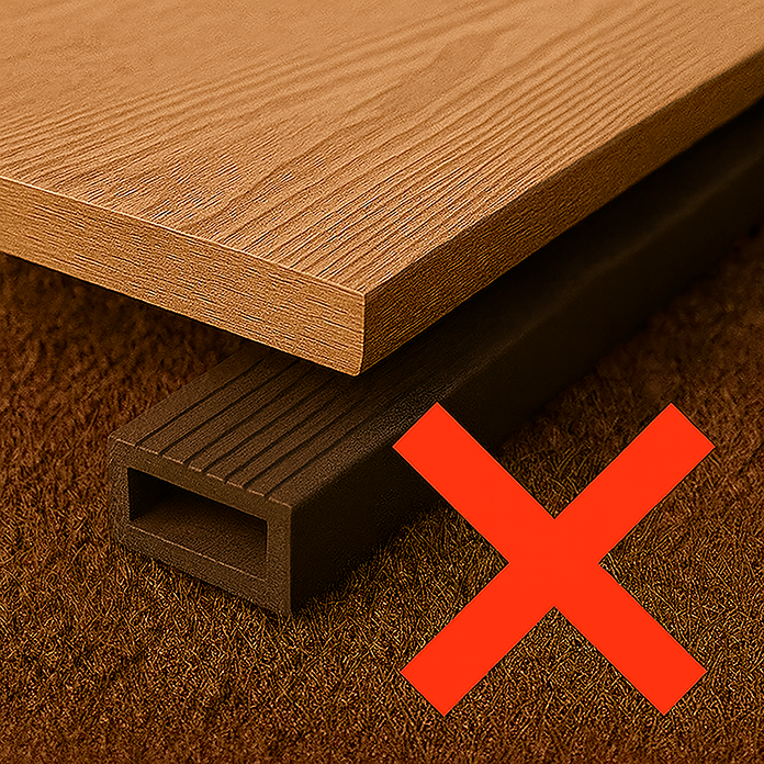 Terrace without concrete: how to install composite decking on soil, gravel, grass and screw piles