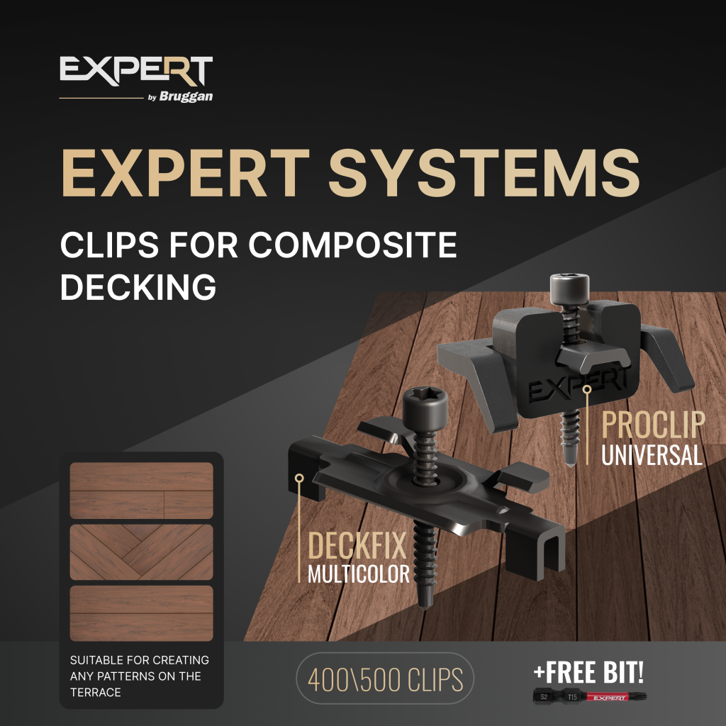 A new approach to terrace fastening systems. DECKFIX MULTICOLOR and PROCLIP UNIVERSAL clips