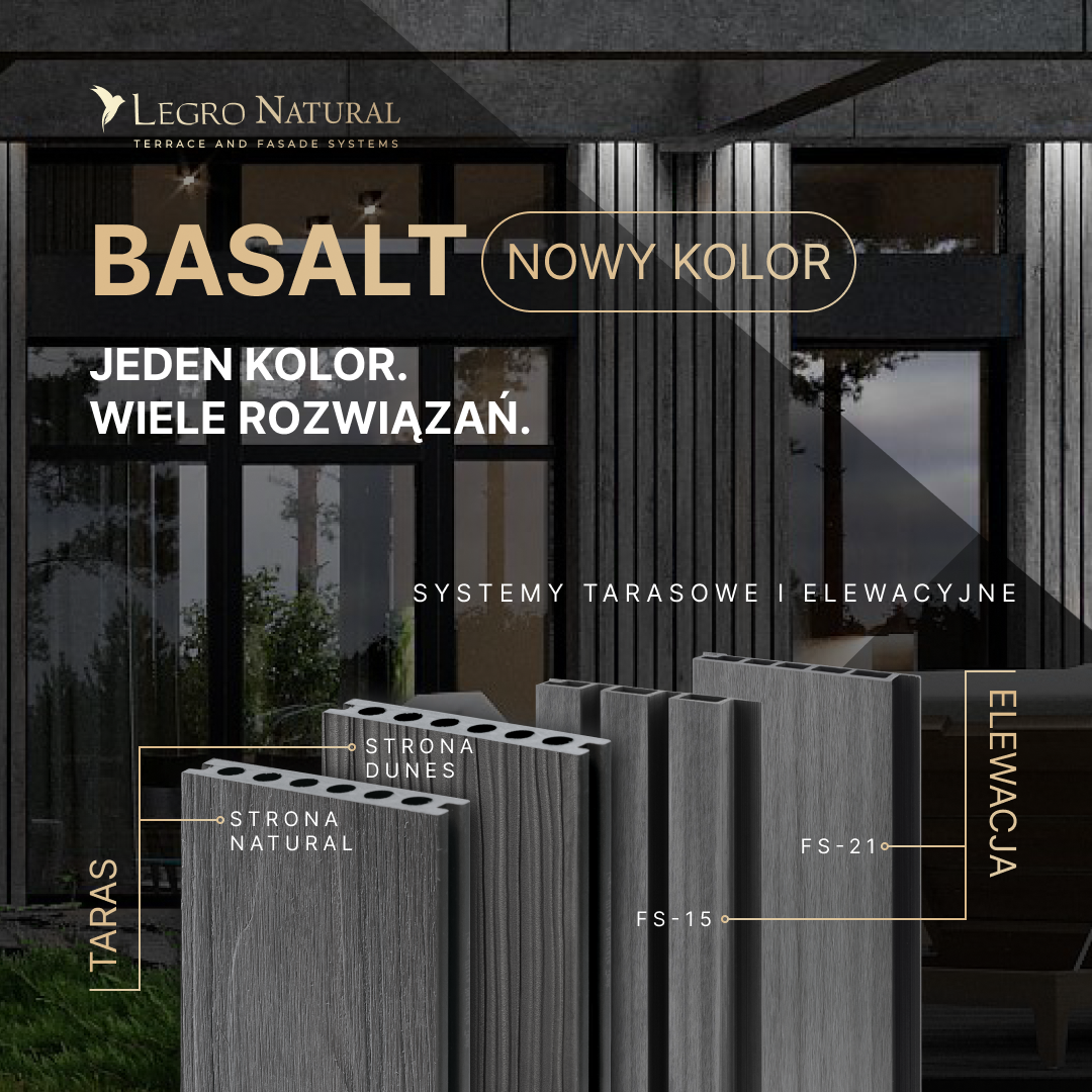 Legro Basalt to nowy kolor desek tarasowych i elewacyjnych w sezonie 2025