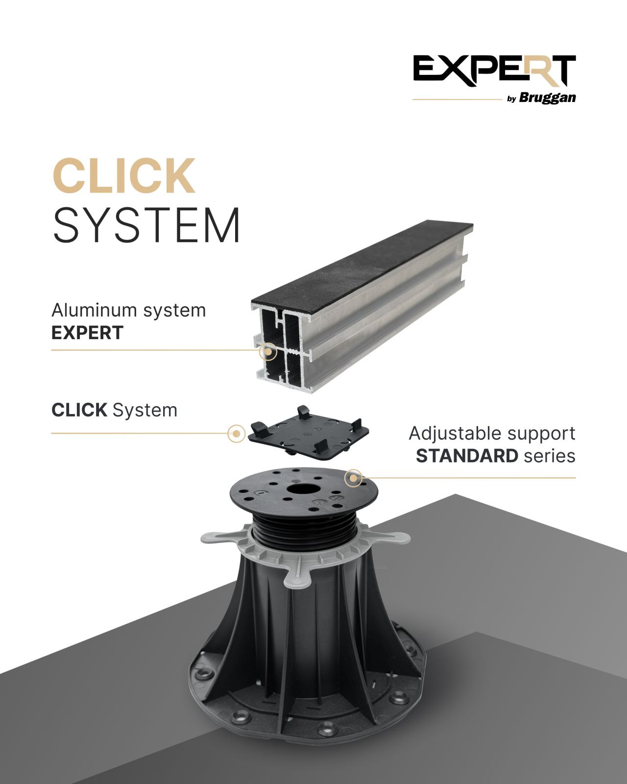 Bruggan Expert Clip System – the new clip connection for joists and DD Pedestal supports.