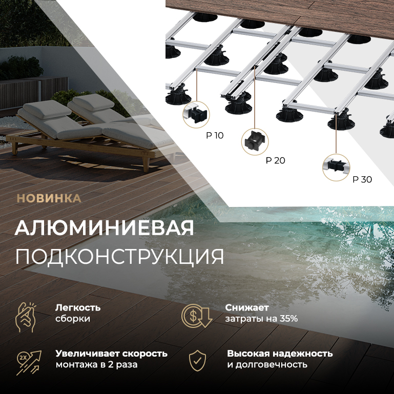 Новинка! Алюминиевая система укладки террасы Bruggan Expert