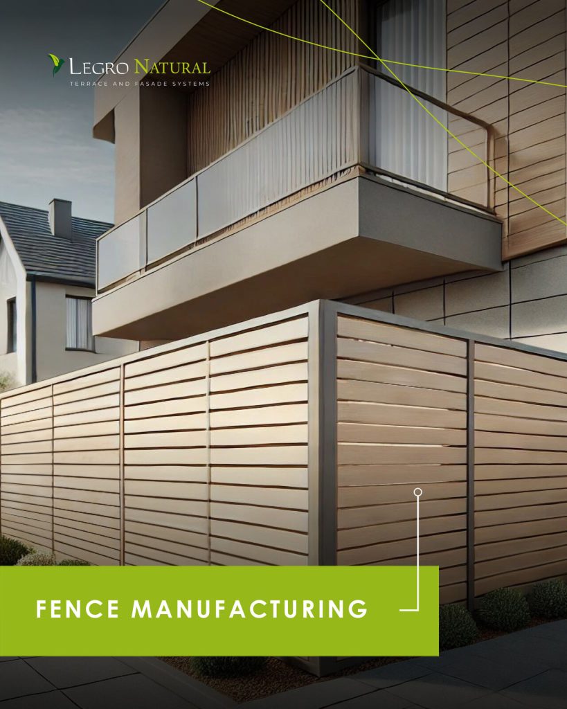 New - universal profile AS180 for Legro Natural terrace and facade system. Manufacturing of fences