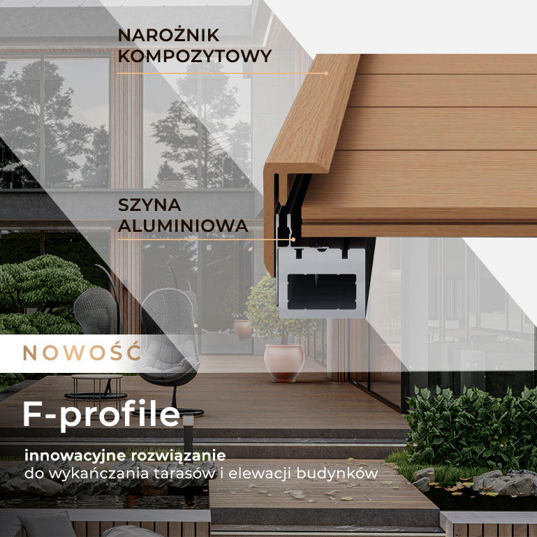Nowość na ten sezon - profil Legro F. Dla łatwego montażu tarasu