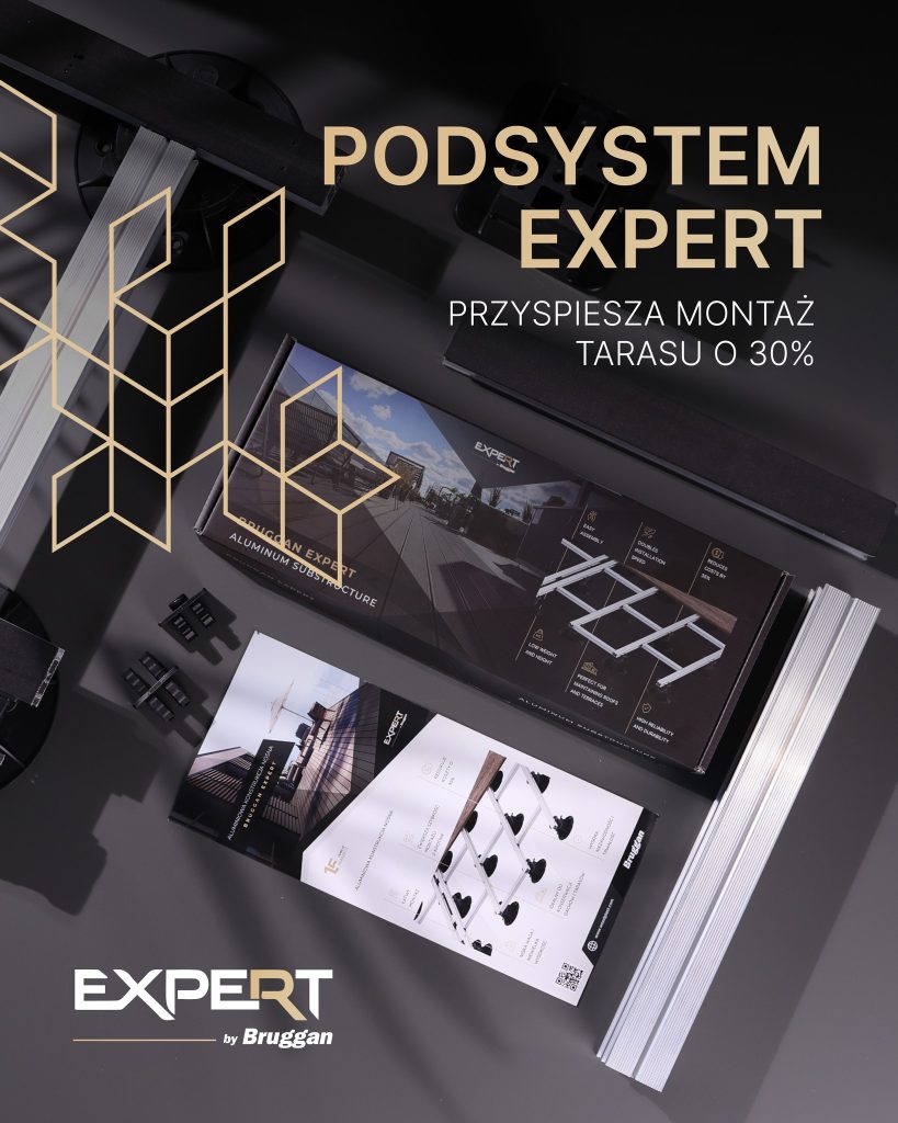 Nowy system podkonstrukcji aluminiowej ,,Expert”. Znacznie przyspiesza montaż tarasu i pozwala zaoszczędzić pieniądze