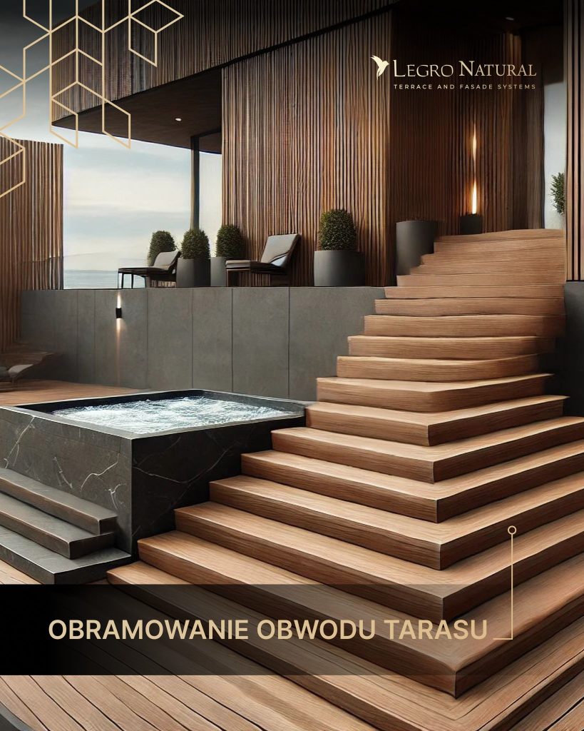 Nowy produkt — uniwersalny profil AS180 do systemów tarasowych i elewacyjnych Legro Natural. Podstopnice schodów