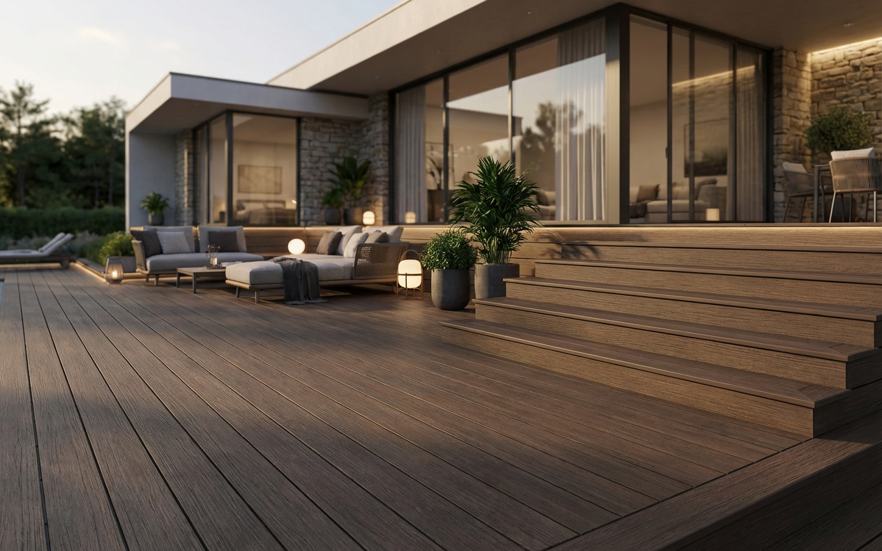 LEGRO ST140 — Profile for Steps and Deck Edges in TEAK, GOLDEN MAPLE, and WALNUT Colors
