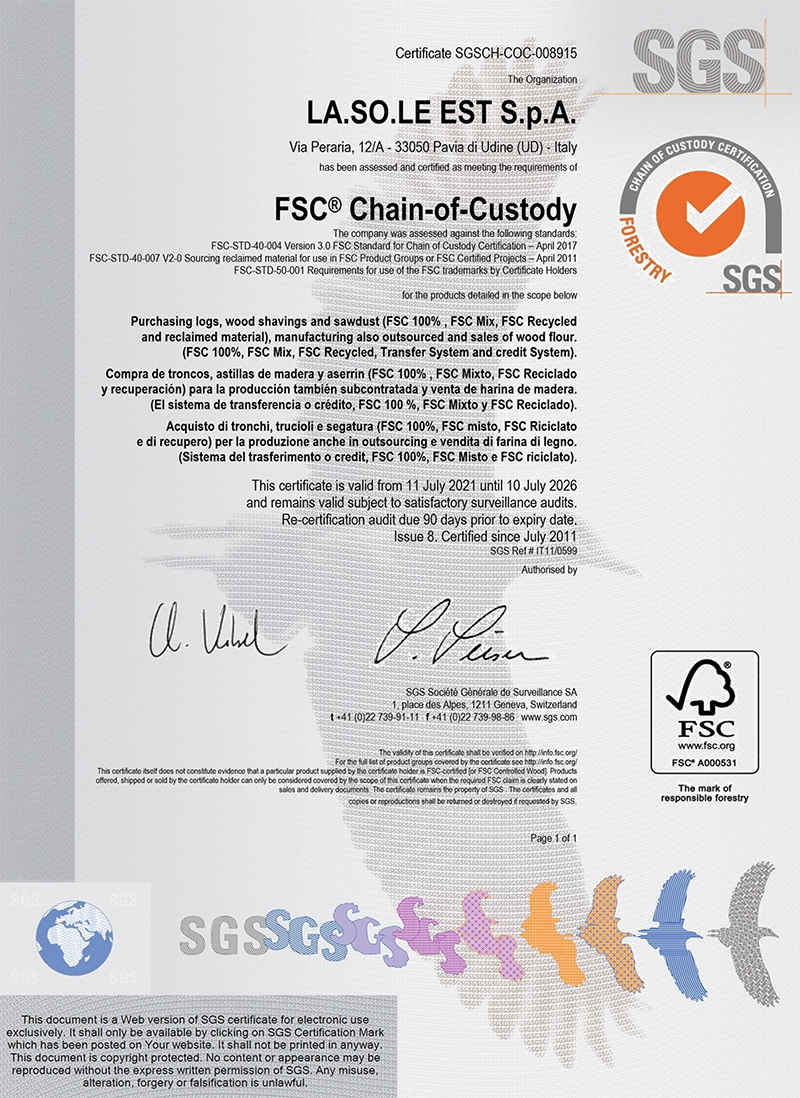 Certificato FSC-STD-40-004_FSC-STD-40-007